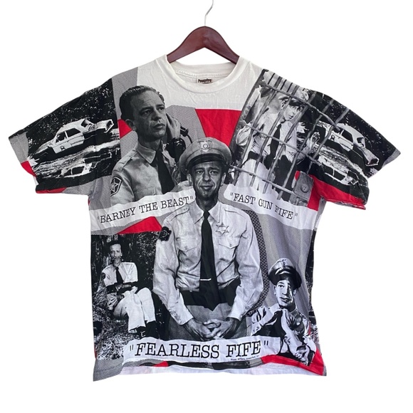 Vintage 90’s Barney Fife Mens XL Tee All Over Print Mayberry RFD Single Stitch - Picture 4 of 7